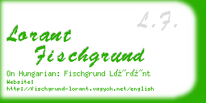 lorant fischgrund business card